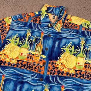 Kahala Shirt Mens Medium Pineapple Print All Over Button Up‎ Rayon